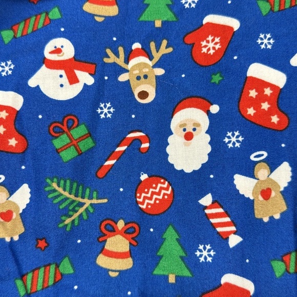 Simon Banks NWT Blue Christmas Print Holiday Long Sleeve Button Down Shirt - Picture 3 of 8